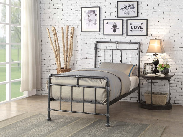 Cilcain Metal Bed Frame - Antique Silver