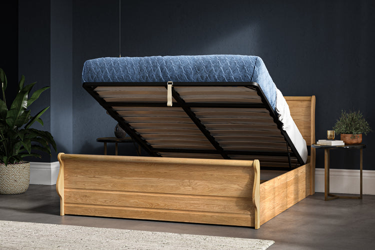 Emporia Windsor Oak Ottoman Bed Frame Elite Beds and Mattress