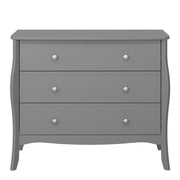 Baroque 3 Drawer Wide Chest Grey