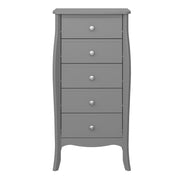 Baroque 5 Drawer Narrow Grey