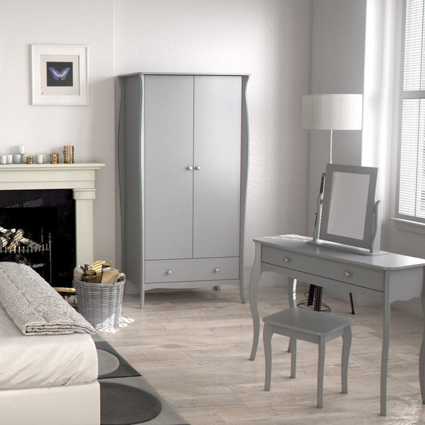 Baroque 5 Drawer Narrow Grey