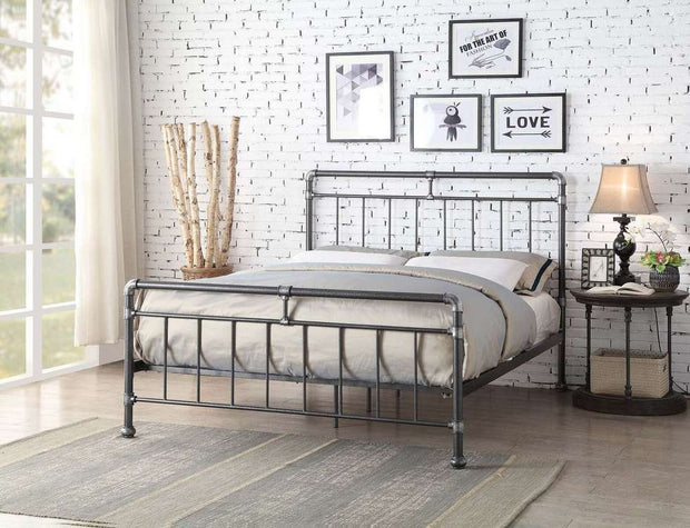 Cilcain Metal Bed Frame - Antique Silver