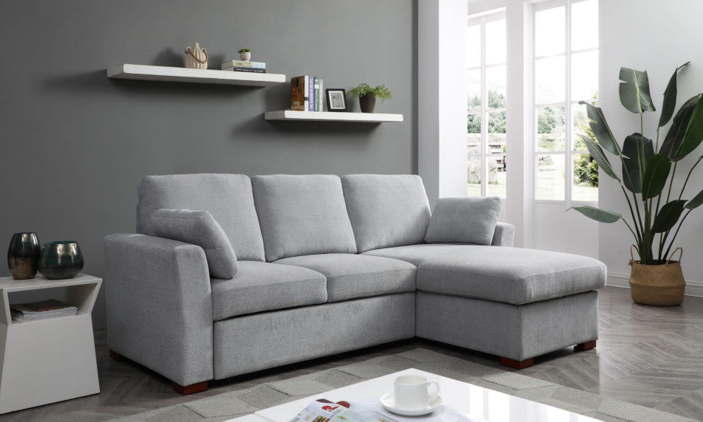 Light grey corner sofa on sale bed