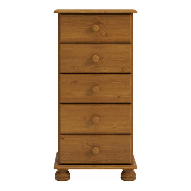 Richmond 5 Drawer Tall Narrow Chest Pine