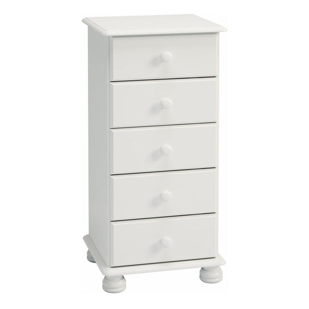 Richmond 5 Drawer Tall Narrow Chest Off White