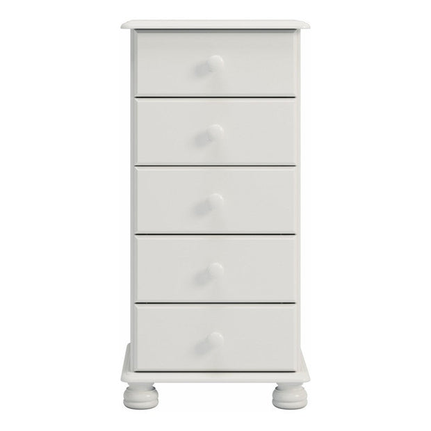 Richmond 5 Drawer Tall Narrow Chest Off White