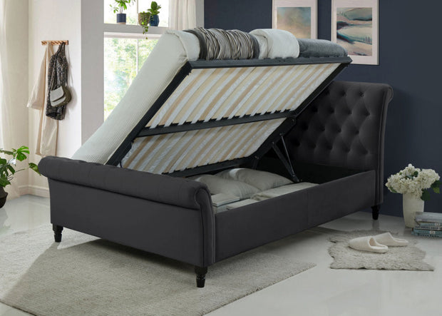 Richmond Side Lift Ottoman Dark Grey Bed